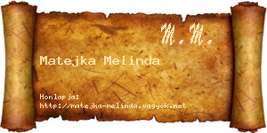Matejka Melinda névjegykártya